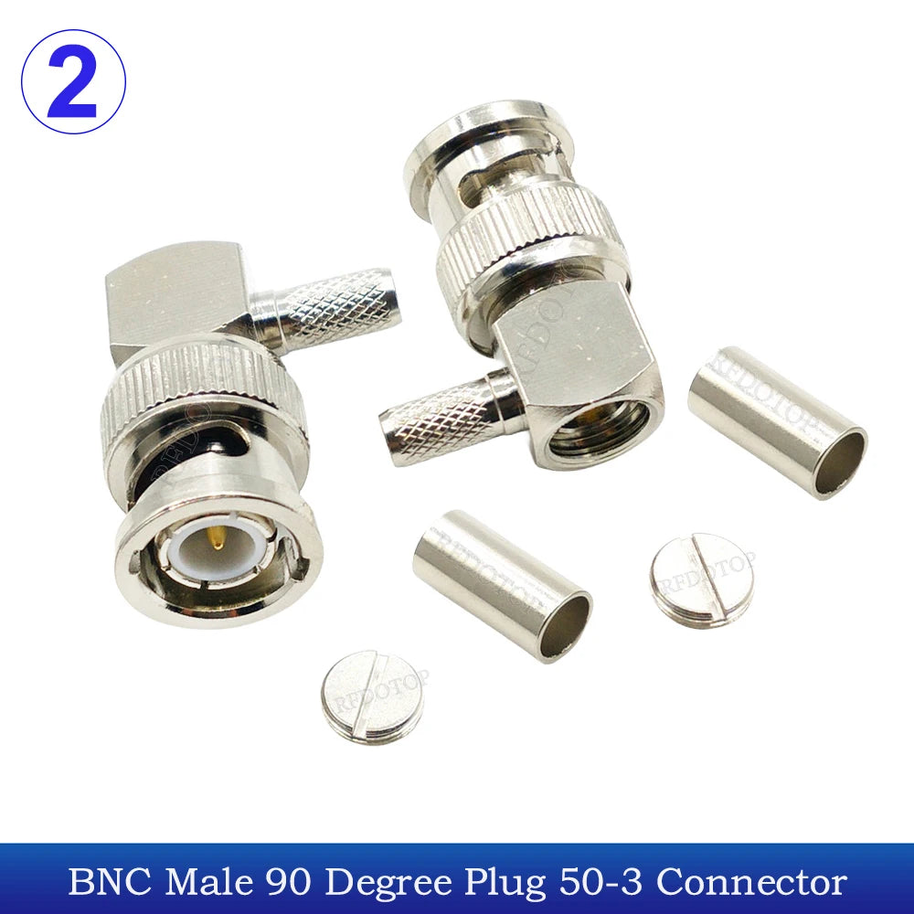 10Pcs/Lot BNC Male Female 50-3 BNC RF Coax Connector Crimp for RG58 RG142 RG223 RG400 LMR195 Cable High-Quality Low-Loss 50 Ohm