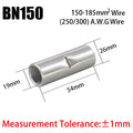 BN Copper Electrical Wire Cable Connection Crimp Sleeve Tubular Ferrule Lug Connector Non-Insulated Tube Butt Splices Terminal