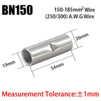 BN Copper Electrical Wire Cable Connection Crimp Sleeve Tubular Ferrule Lug Connector Non-Insulated Tube Butt Splices Terminal