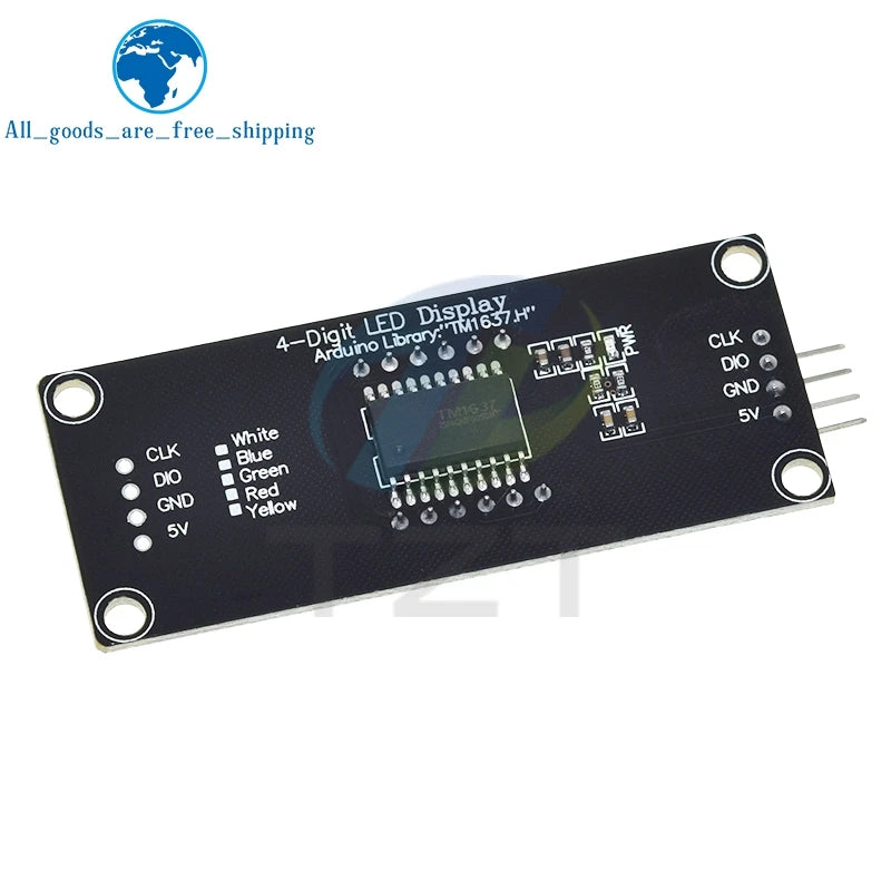 TM1637 LED Display Module for Arduino 4 Digit Tube 7 Segment 0.56 inch Time Clock Indicator Module Red Blue Green Yellow White