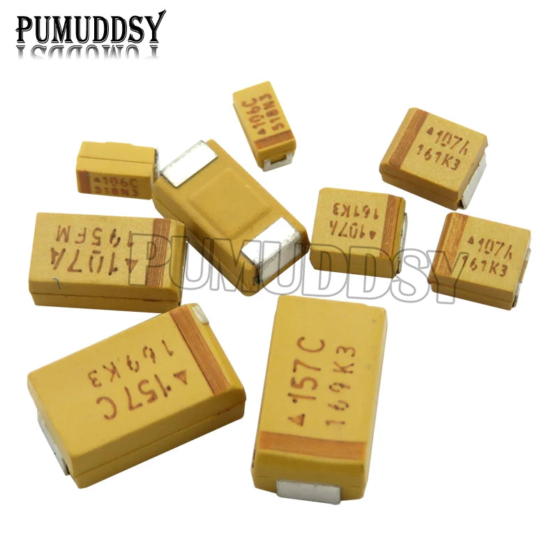 10PCS A B C D Type Tantalum Capacitor 22UF 47UF 100NF 68UF 6.3V 10V 16V 25V 35V 50V/4.7/10/33/68/100UF A3216/B3528/C6032/D7343