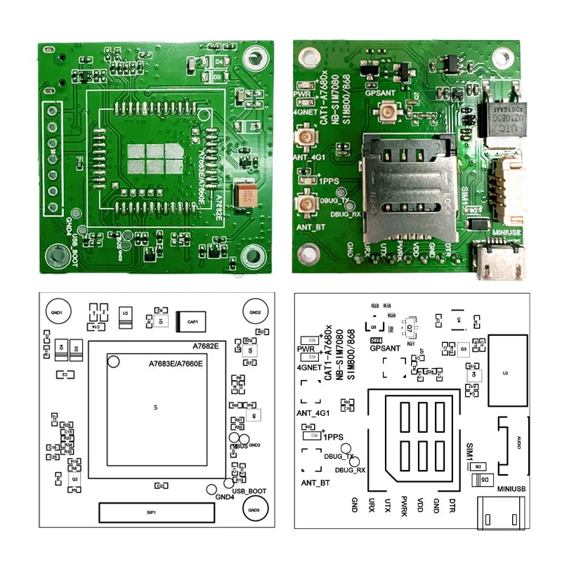 SIMCOM A7682E Core Board Development Kit LTE CAT1 Module 4G 2G Voice GSM/GPRS Without GNSS for Europe/Middle East/Africa