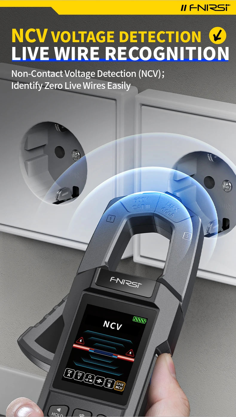 FNIRSI DMC-100 Clamp Meter 10000 Counts TRMS AC/DC Current Amperemeter Clamp 600A Digital Multimeter USB Charge Electrician Tool