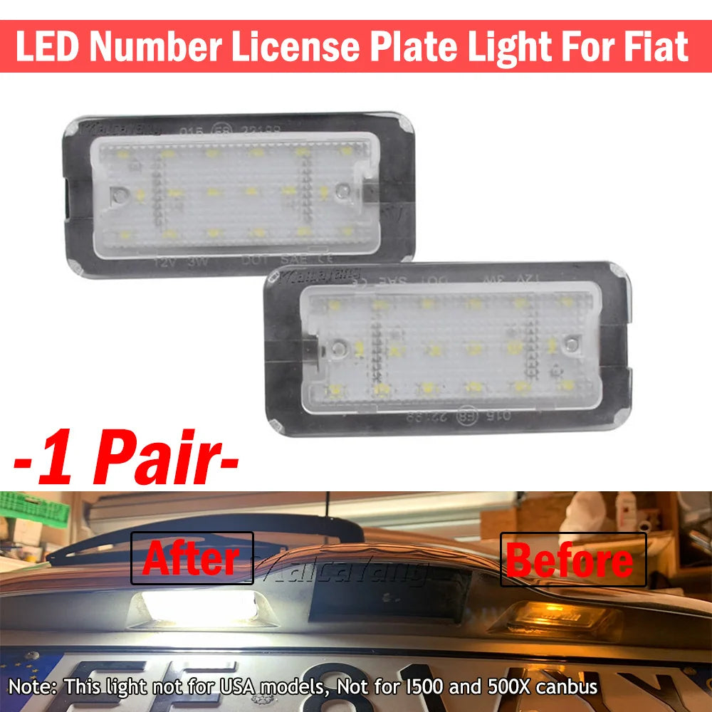 2x Fits For Fiat 500 / Abarth 500 2007-2020 CANbus Xenon White Led Number License Plate Lights
