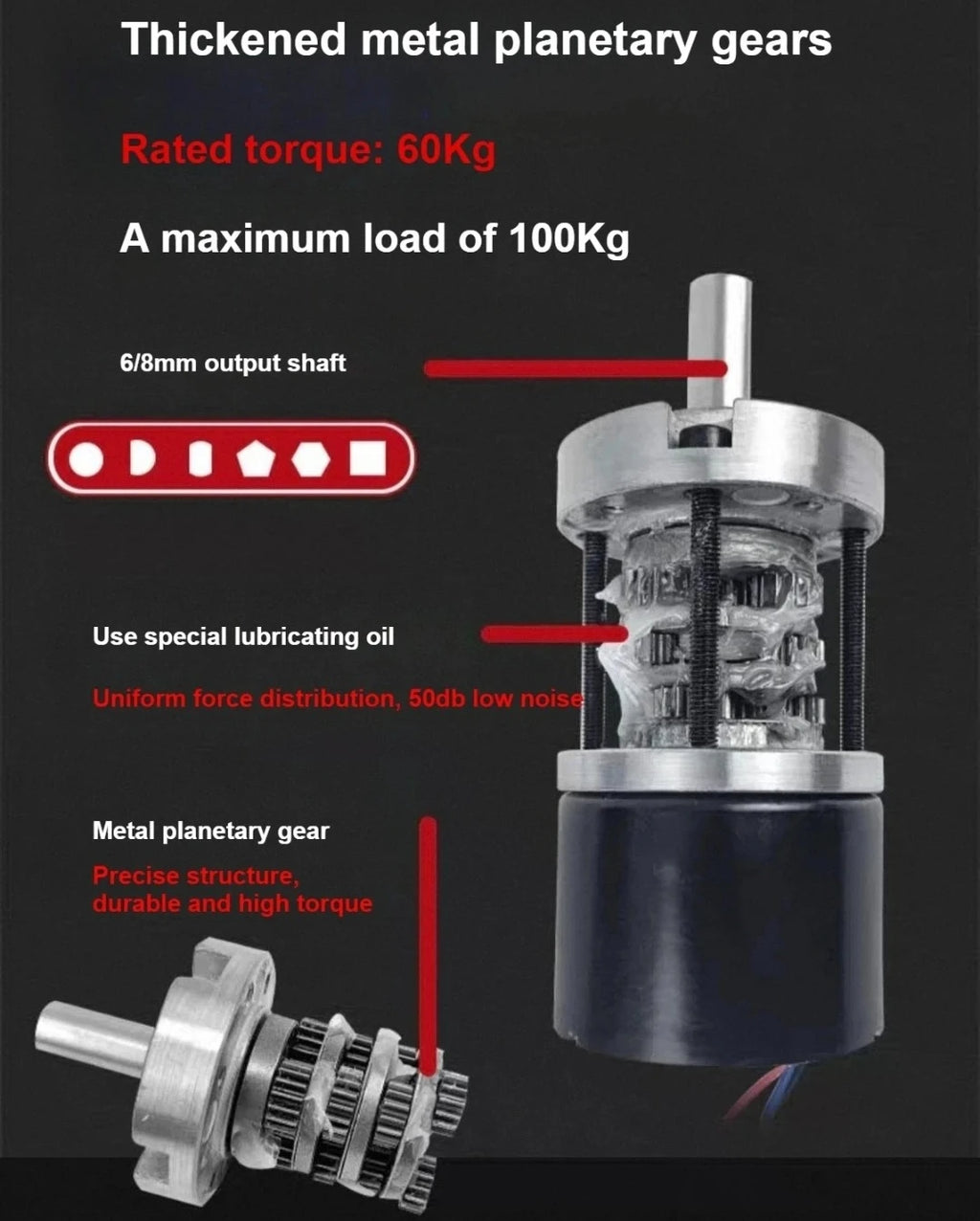 36-3626 Miniature DC Brushless Planetary Gear Motor 12v/24v High Torque Low Noise Built-in Hall Sensor