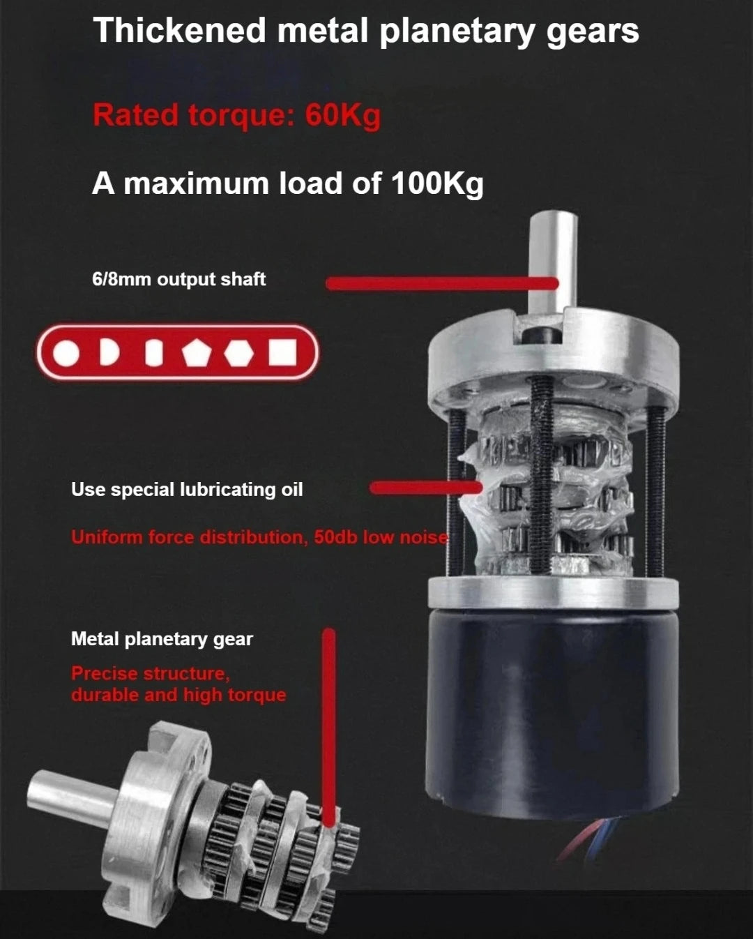 36-3626 Miniature DC Brushless Planetary Gear Motor 12v/24v High Torque Low Noise Built-in Hall Sensor