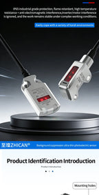 ZHICAN ZC3T Miniature Flat Photoelectric Sensor Front Side View Through Beam Diffuse Reflective