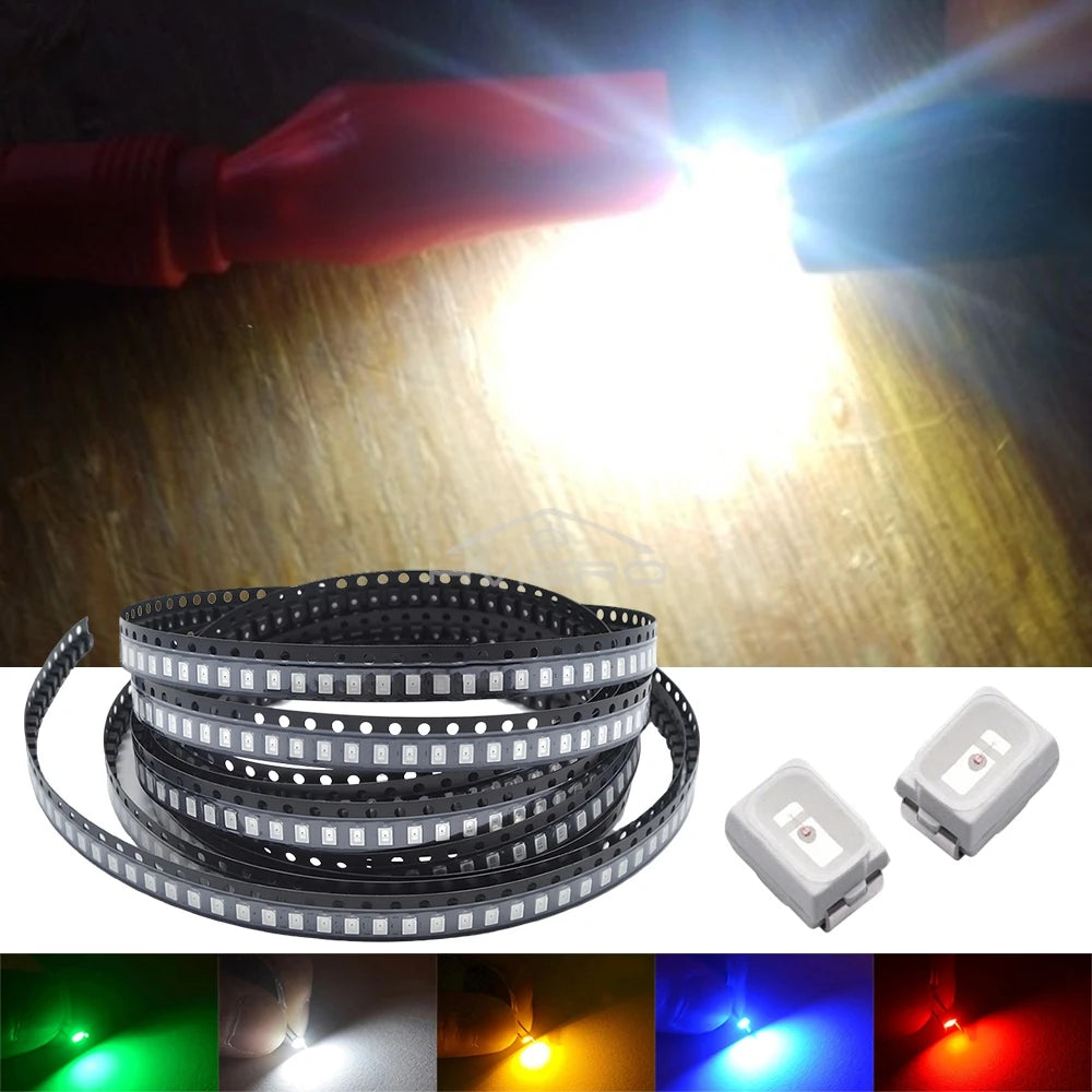 100Pcs 3.3V 2835 5730 3020 Bright Chips SMD LED Red Yellow White Blues RGB Purple Pink Light Emitting Diodes Lighting Atmosphere
