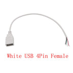 5V USB 2.0 A Male/Female Plug Power Supply Cable 2/4Pin Pigtail Wire Jack Charger Charging Cord Extension Connector DIY 0.3/1/2M