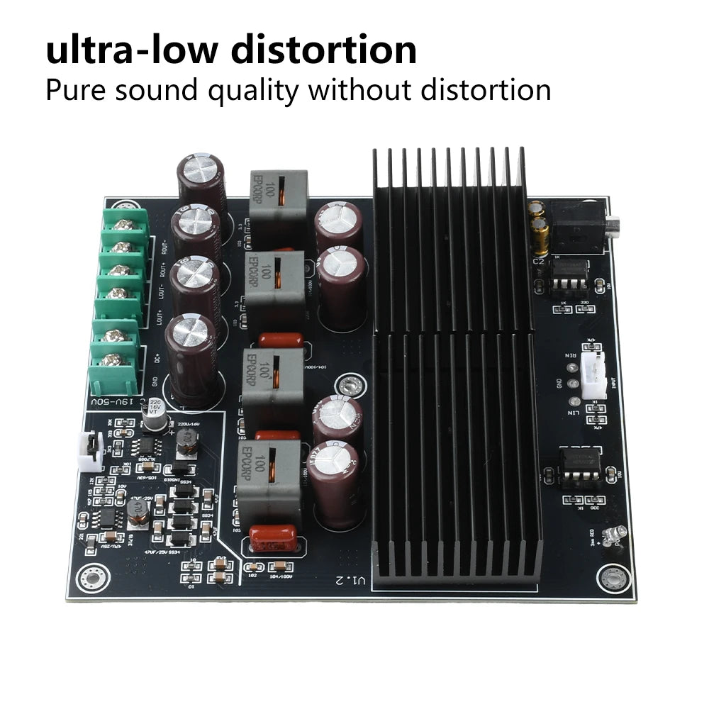 TPA3255 HIFI Dual Core Stereo Amplifier Board 2 Channel 600W+600W Class D Digital Power Amplifier TL072 OP AMP