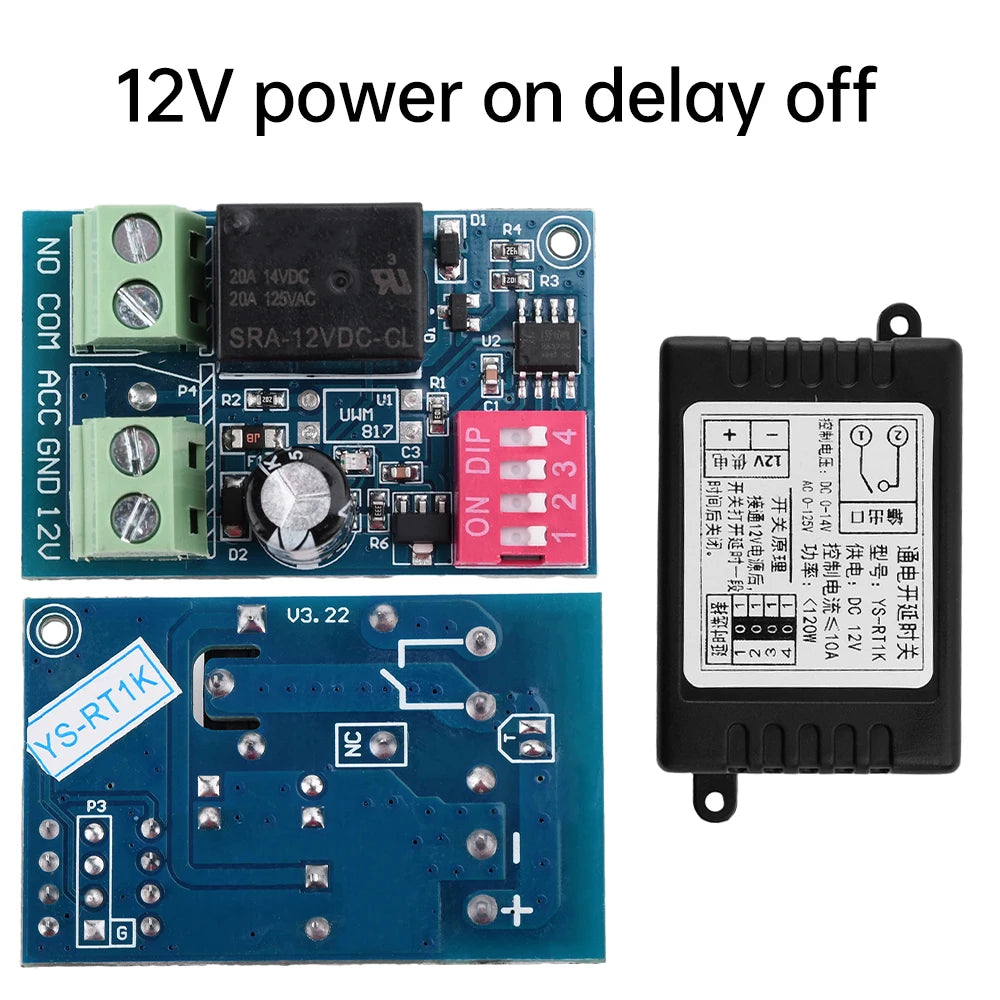 DC 12V Time Delay Relay Module Car Power On/off Delay Relay Switch For Car Modification Lighting Door And Window Delayed Lifting