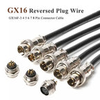 GX16 3 4 5 6 7 8 Pin Connector Cable Pure Copper Gold-plating 16MF GX16F Pin AB Reversed Aviation Plug Socket with Wire 0.3-3M