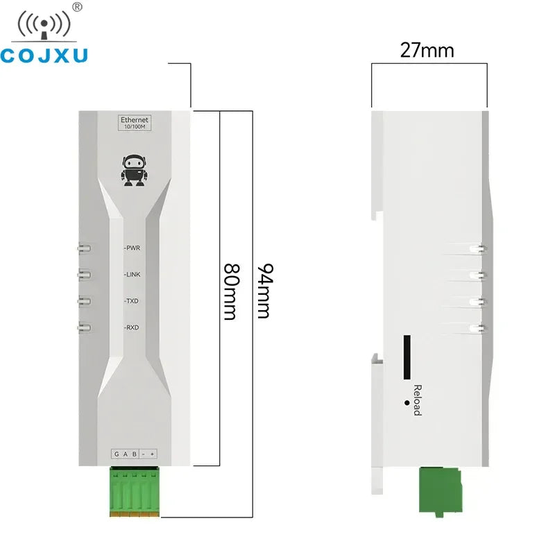 RS485 To Ethernet Serial Port Server COJXU NE2-D11 DC 8-28V TCP/UDP Modbus MQTT HTTP DNS FOTA Remote Up DIN Rail Installation