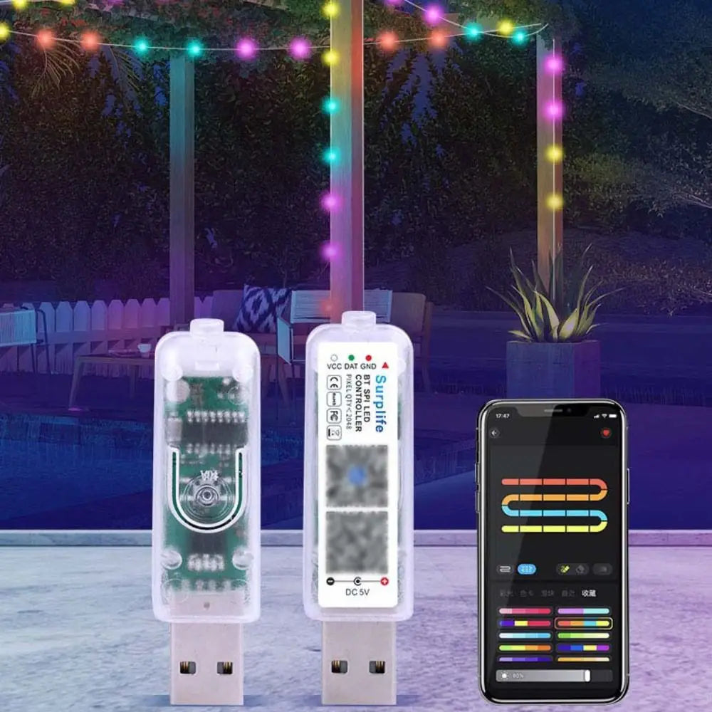 Addressable Led Music Controller Comes with MIC pickup Adjust Brightness RGB Light Controler 5V Mini Bluetooth APP Controller