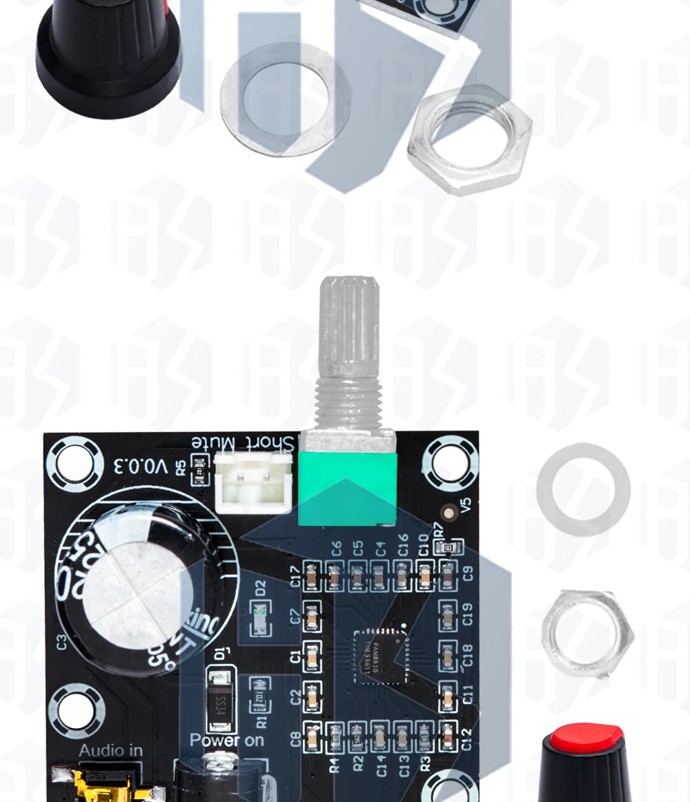 1PCS EGBO Super Slim 2 x 15W PAM8610 Class D Digital Dual Power Audio Amplifier Board 12V black