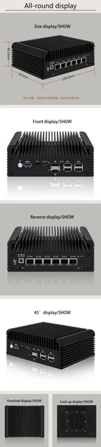 6 LAN 2.5G Firewall Router Intel 3 N355 N200 N150 N97 i226-V Fanless Mini PC DDR5 2xNVMe 1xSATA3.0 2xHD Type-C pfSense OPNsense
