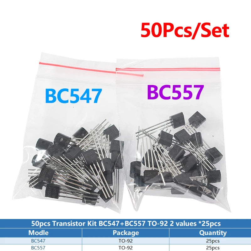 50-900pcs BJT Transistor Kit A1015 BC327 BC337 C1815 S8050 S8850 2N2222 2N2907 2N3904 2N3906 TO92 PNP NPN Triode Transistors Set