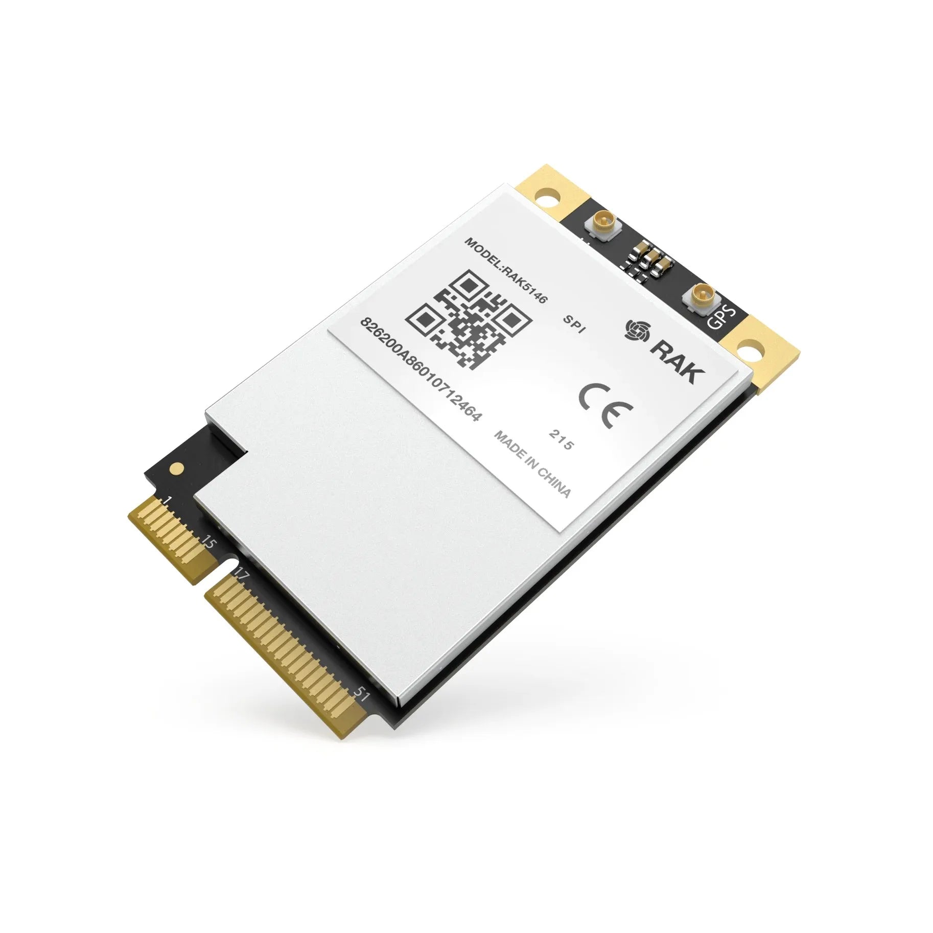 RAK5146 Gateway Concentrator Module for LoRaWAN, SX1303 LoRa Core (SPI or USB, GPS, LBT)