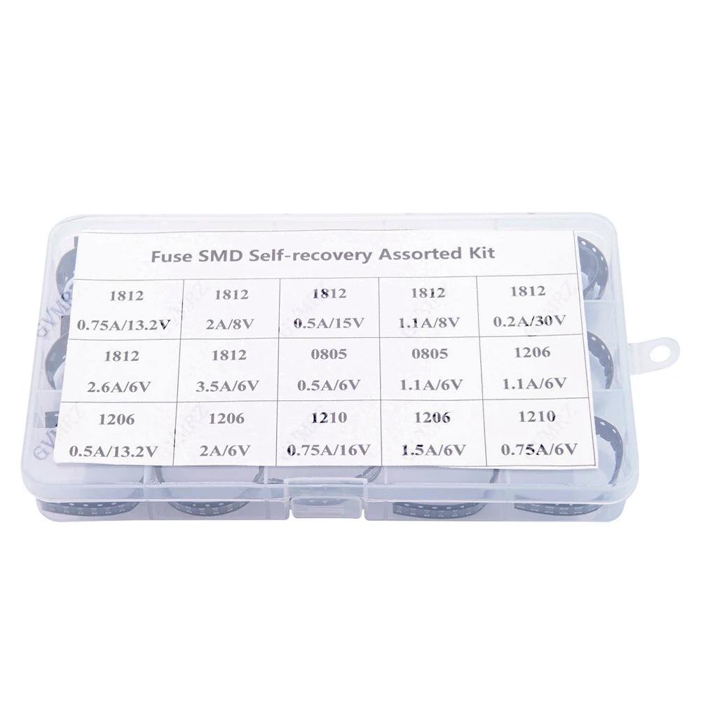 300Pcs 15Values*20PCS 1206 0805 1210 1812 SMD Resettable Fuse kit 0.7A 0.5A 0.2A 2A PPTC PolySwitch Self-Recovery 1.1A 2.6A 3.5A