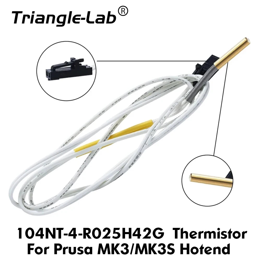 Trianglelab 104NT-4-R025H42G (Same 104GT-2) Thermistor 70CM Custom Plug for Prusa MK3 MK3S Hotend Use Directly