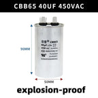 CBB65 450V Motor Capacitor Air Conditioner Compressor Start Capacitor 5uF 6uF 20uF 25uF 30uF 35uF 40uF 45uF 50uF 60uF 70uF