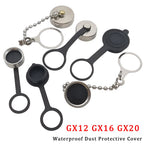 2Pcs GX12 GX16 GX20 Aviation Connector Plug Cover Circular Waterproof Dust Metal/Rubber Cap GX12 GX16 GX20 Protective Sleeve
