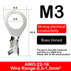 O-type Ground Lugs Terminal Cold-Pressed Copper Tab Wiring Nose Wire Lugs Crimp Wire Connector Eyelets Cable Connection Clamp