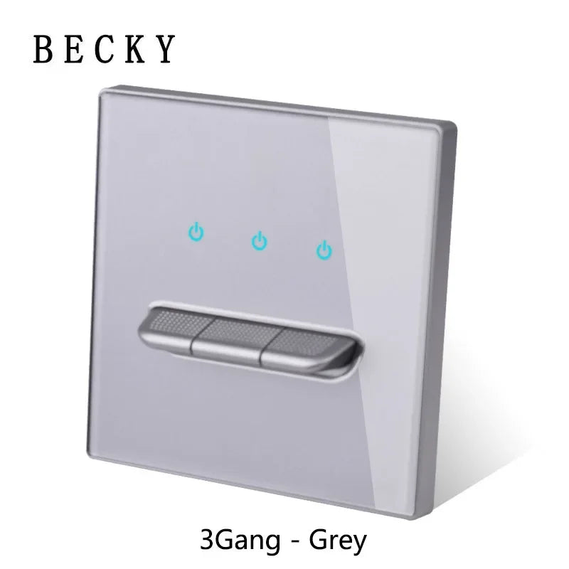 Retro Toggle Light Switch Glass Panel Wall Switch 2 Way EU UK Standard 16A LED Indicator Luxury Vintage Home Interior Ornament