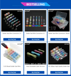 Solder Seal Wire Connectors 3:1 Shrinkage Rate Waterproof Electrical Cable Terminals Heat Shrink Tube Electrical Butt Splice
