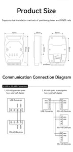 FT232RL USB To RS485 RS422 RS232 TTL Industrial Converter CDSENT E810-U15 FTDI FT232 Power Signal Isolation Type-C DC4.5~5.5V