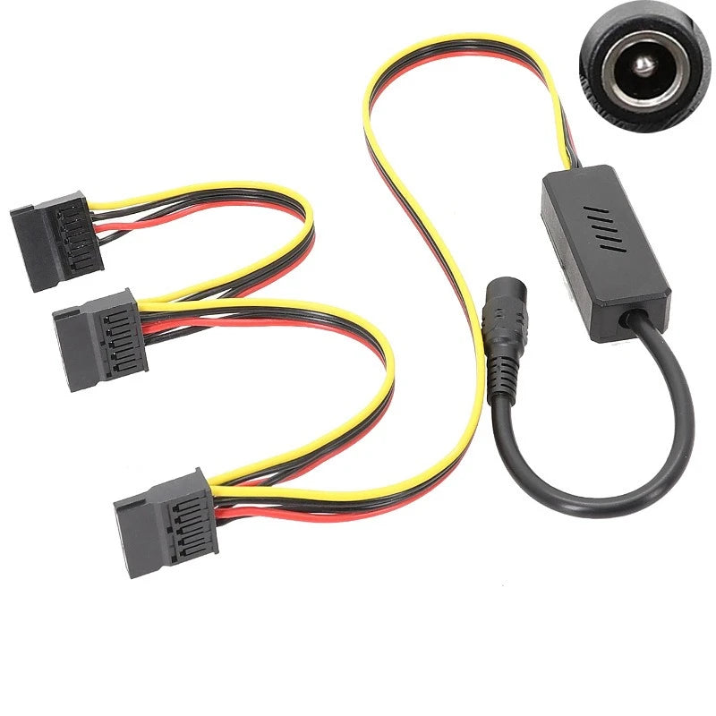 DC 5525 To SATA IDE Hard Drive Power Supply Cable DC 12V To 4Pin Molex/ SATA Hard Drive Cable Step-down Voltage Regulator