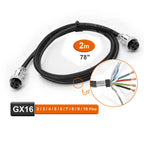 Aerial Circular Connector Aviation Plug GX16 With Shielded Cable Wire 2m GX-16 Female 2 3 4 5 6 7 8 Pins Customization Supported