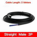 2Meters Waterproof M8 Sensor Connector, Male & Female 3/4/5/6/8 Pin, Integrated Injection Molding Industrial Cable Plug
