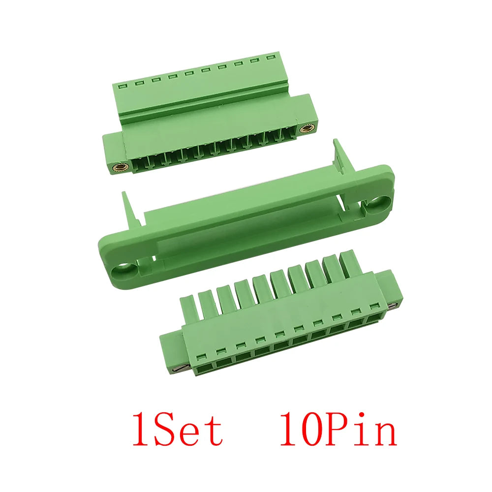 1Set 3.81mm Pitch Screw Terminal Block 2/3/4/5/6/7/8/9/10/12 Pin Through-wall Pluggable Plug Terminal Blocks Connector 15EDGWC