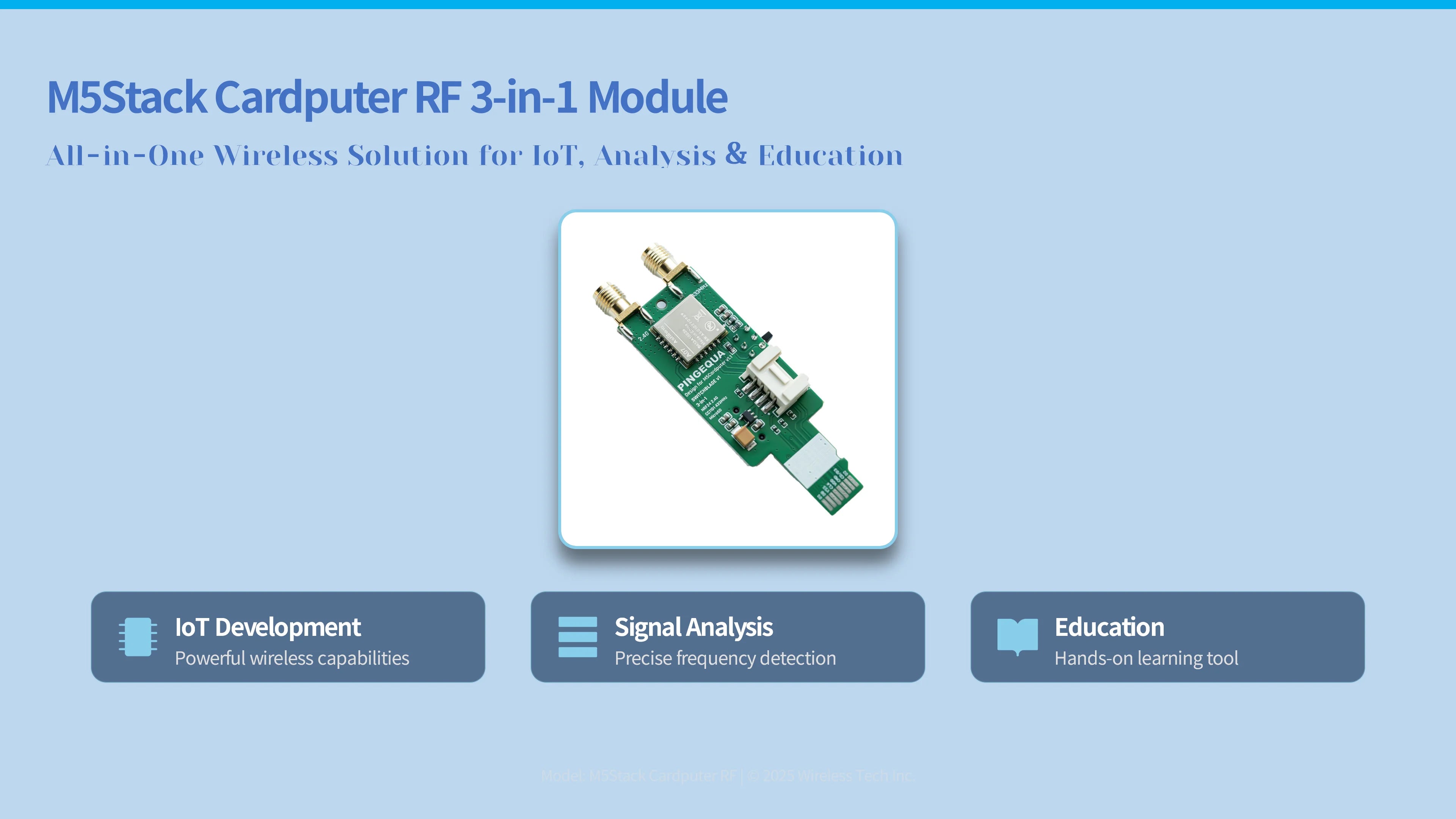PINGEQUA M5Stack Cardputer RF 3-in-1 Board, NRF24L01+ PA/LNA & CC1101 Sub-GHz Transceiver with MicroSD Slot - Plug & Play