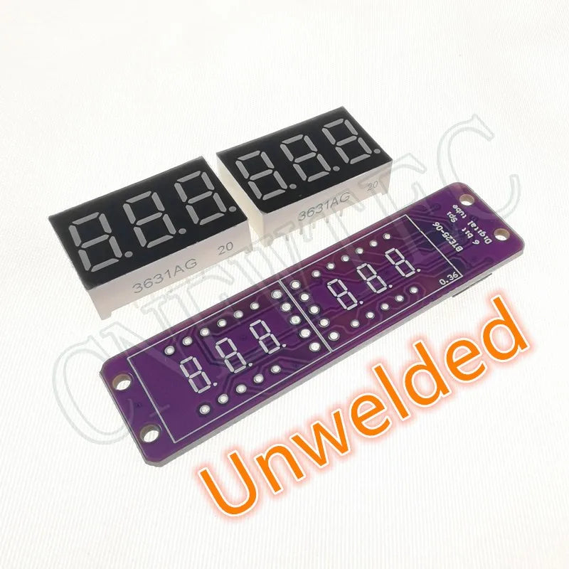 MAX7219 0.36 Inch 6 Bits Digital LED Display 7 Segment Module 6 Color Available for Arduino STM32 STC AVR ESP32 Unwelded