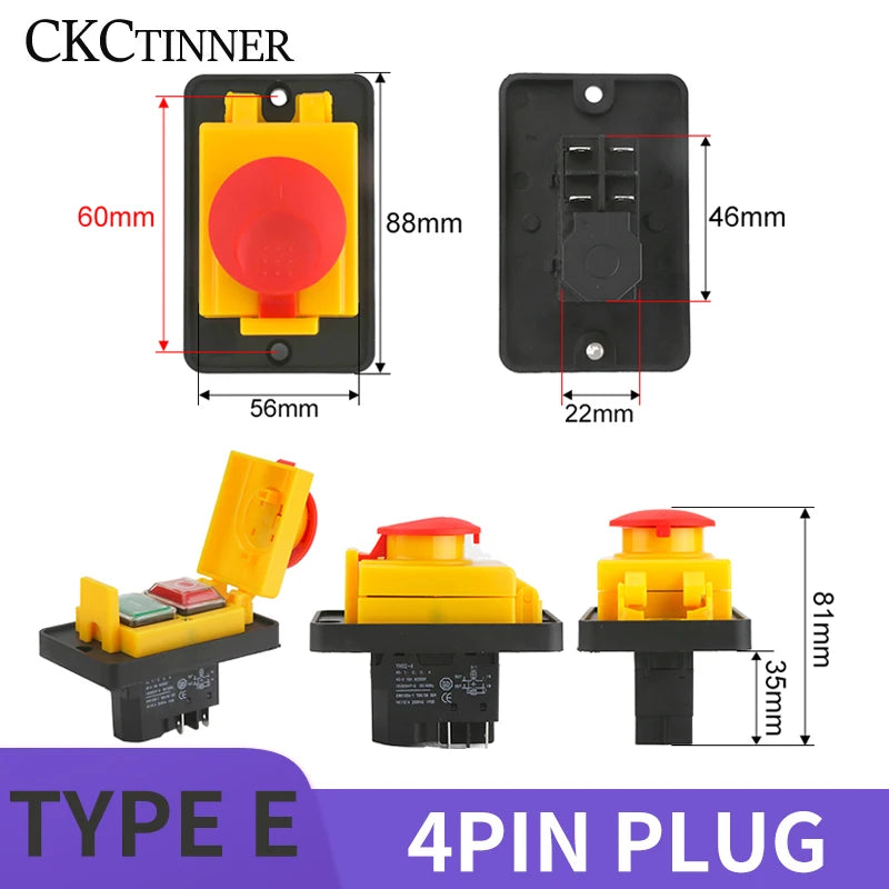 YH02A Electromagnetic Starter Push Button Switches Machine Tool Equipment IP55 Waterproof Safety Witch 28A Replace KLD28A KJD17A