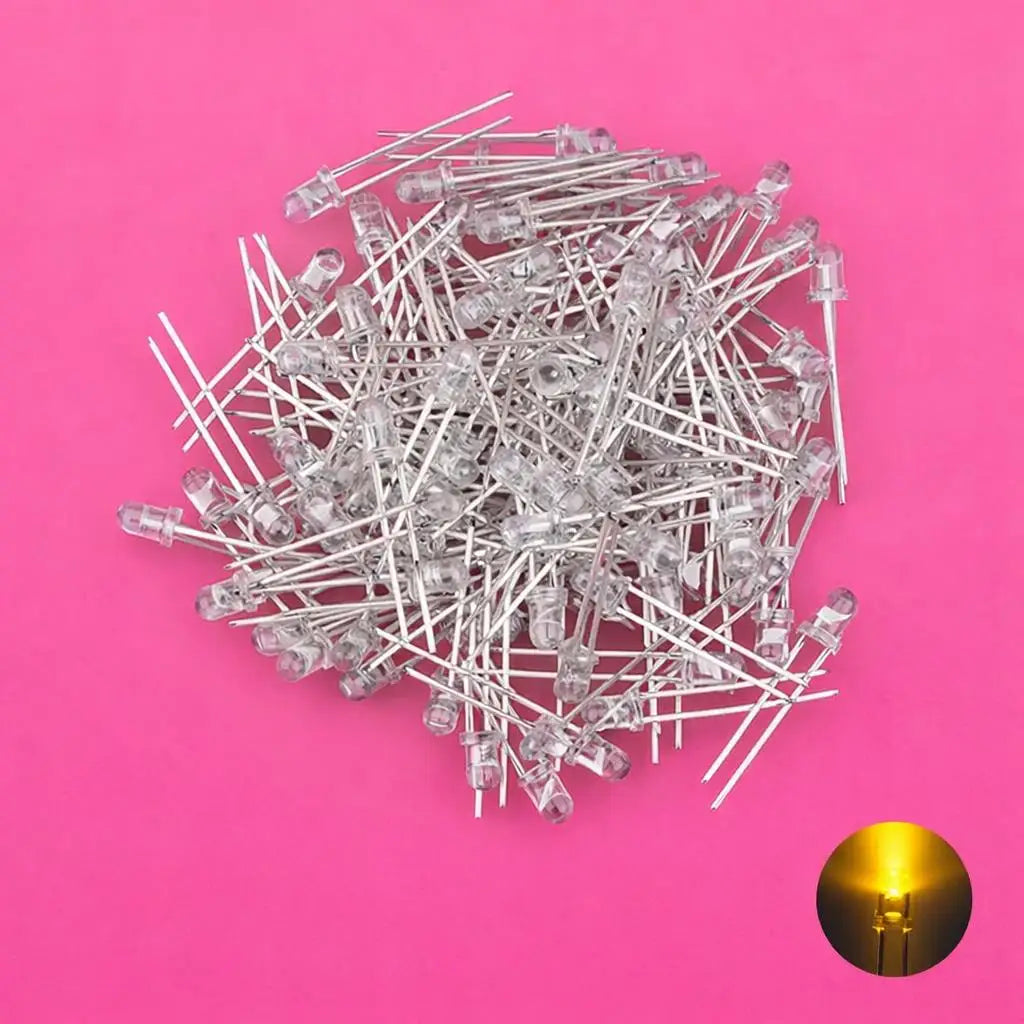SAMIROB 60/100Pcs 3mm LED Diode Kit F3 Schottky Assorted Diode Red White Green Blue Yellow Orange Pink Purple Warm White for DIY