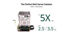 Penta SATA HAT / Top Board /Set Optional, For Raspberry Pi 5 -Up to 5x SATA Disks HAT