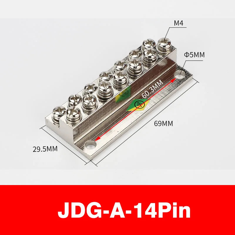 Ground Row Copper Bar Connection Terminal JDG-A Distribution Box Double-layer Terminal Block Copper galvanizing large current