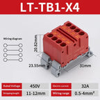Push-in Terminal Block Multiple In Out Terminal Quick Connection of Wires Din Rail Wire Connector Universal Junction Box TB1-X6D
