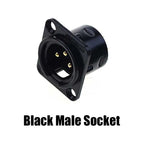1pcs XLR 3Ppin Male Female Socket Plug Microphone Audio Cable Connector 3P Black Silver Copper Contact XLR Metal Plug Panel