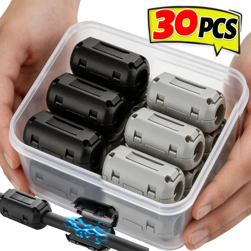 Ferrite Core Noise Suppressor Filter Ring Cable Clamp RFI Noise Filter Magnetic Clips For Computers Hard Disks Audio Equipment
