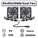 GDSTIME Dual 40mm 50mm 60mm 80mm 92mm 120mm 140mm DC 5V Powered USB Fans with 2 in 1 USB Cable for AV Receiver DVR Cooling