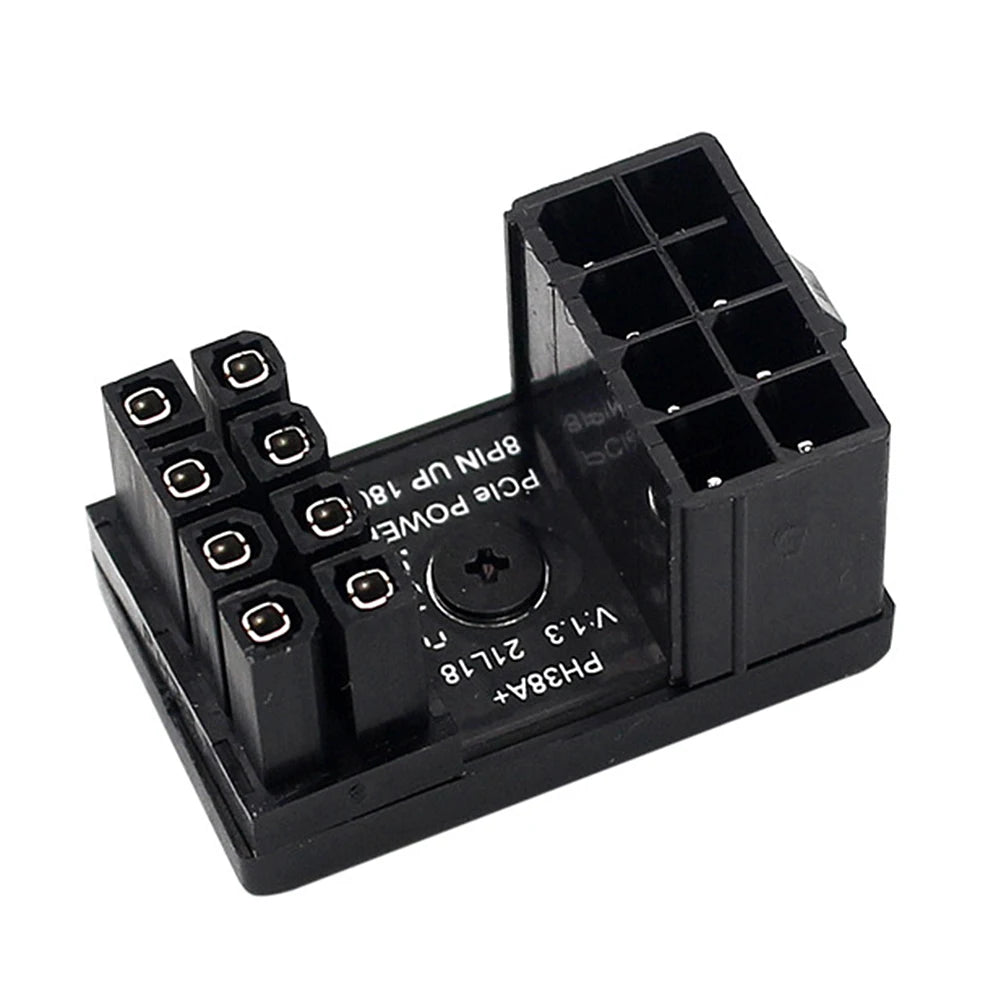 Turn Connector 8 Pin Power Adapter Board 180 Degree Angle GPU Power Connector for Desktops Graphics Card