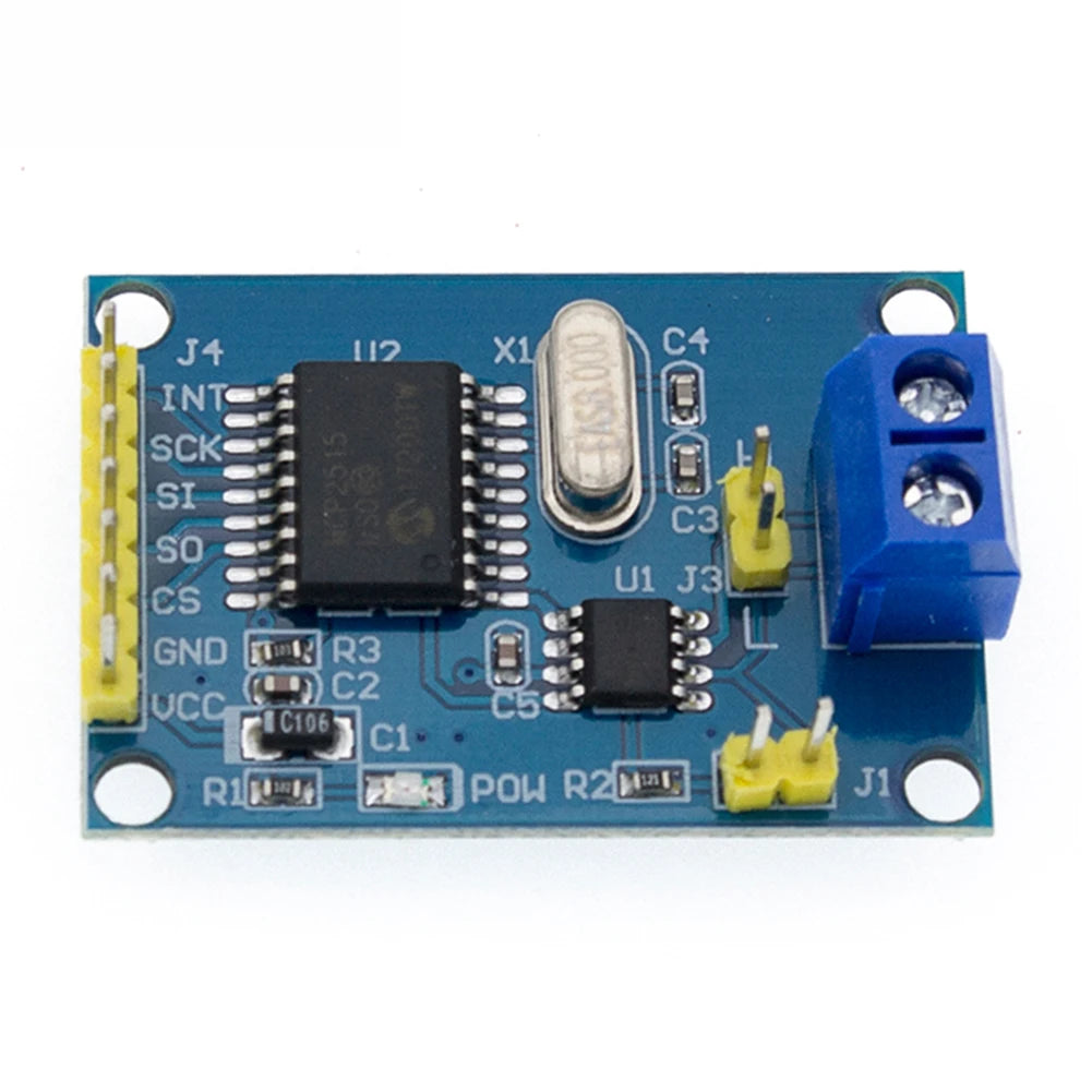 TJA1050 Receiver SPI MCP2515 CAN Bus Module MCP2515 CAN Bus Driver Module Board for 51 MCU ARM Controller for Arduino DIY