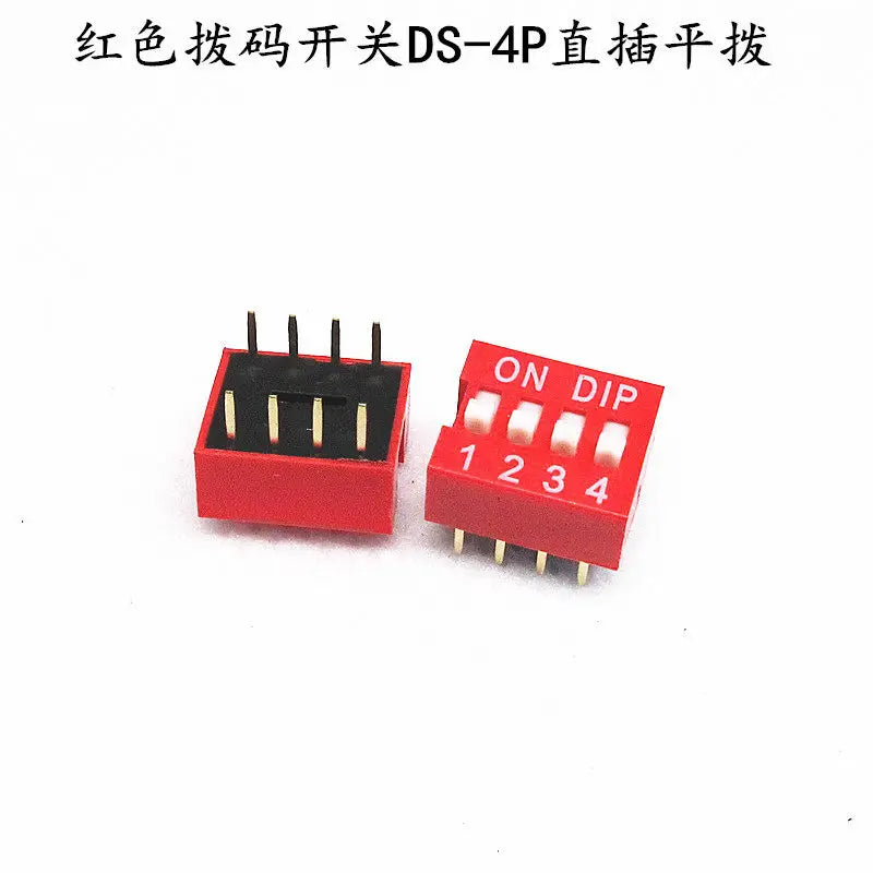10PCS Red and blue dip switch 1 2 3 4 5 6 7 8 9 10 12PIN toggle switch spacing 2.54mm feet