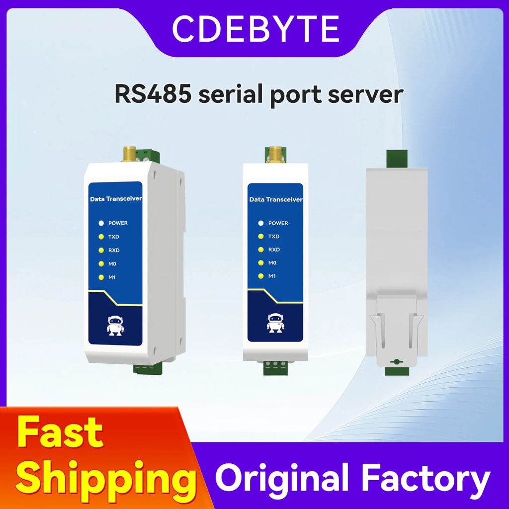 Ethernet Serial Sever RS485 to RJ45 Rail Industrial Standard AC/DC/POE Data Transmission Transceiver CDEBYTE NA111 Series