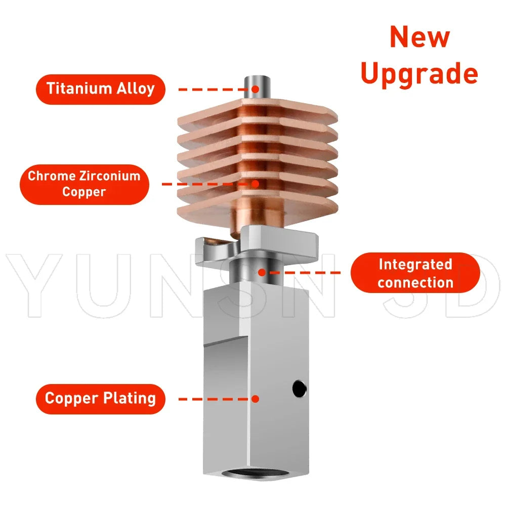 For BambuLab P1S P1P X1 X1C Upgrade Hotend Kit Heat Sinks Throat TZ V3.0 Nozzle Print Head Thermistor 3D Printer Accessories