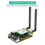 4G 3G LTE WWAN GSM Modem Module Mini PCI-E MPCIe Wireless Adapter Card Dual Nano SIM Slot + 2 Antennas For Raspberry Pi 4 3 2 B+